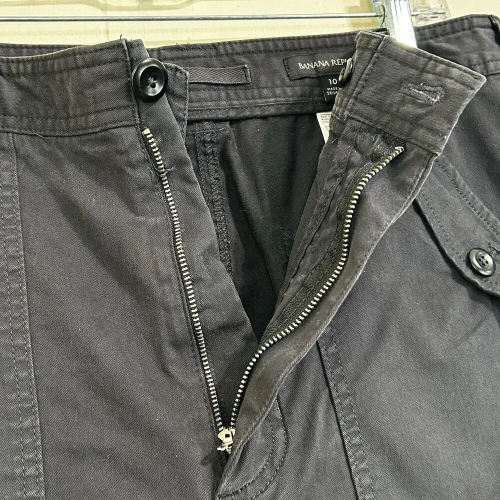 Banana Republic Women Barrel Pant Size 10 Dark Gray High Rise Tapered Pants - Picture 6 of 14